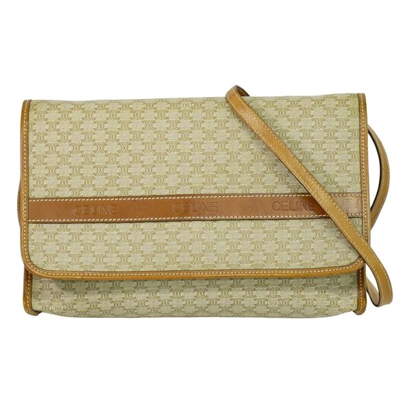 CELINE Macadam PVC Shoulder Crossbody Bag Beige - Picture 1 of 10
